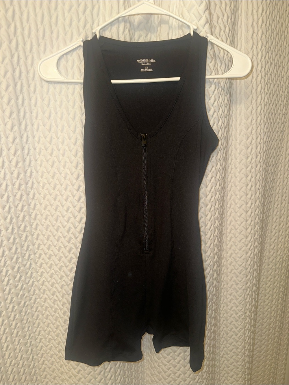 wild fable Black Sleeveless Zip-Front Bodysuit